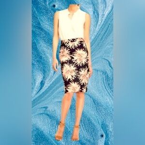 Ann Taylor floral  pencil straight skirt 4 P Casual BusinessFeminine Classy Chic